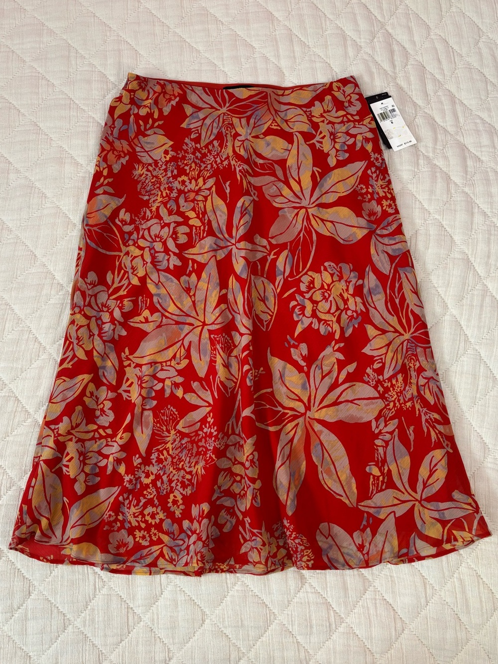 Ralph Lauren Women's Floral Crinkle Georgette Midi Skirt Sz 6 NWT - - Picture 5 of 13